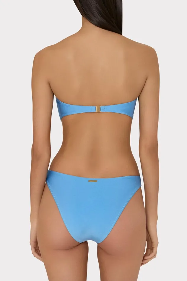 Milly Gloss Twist Bandeau Top Mineral Blue Women Bikinis Milly Gloss Twist Bandeau Top Mineral Blue Women Bikinis
