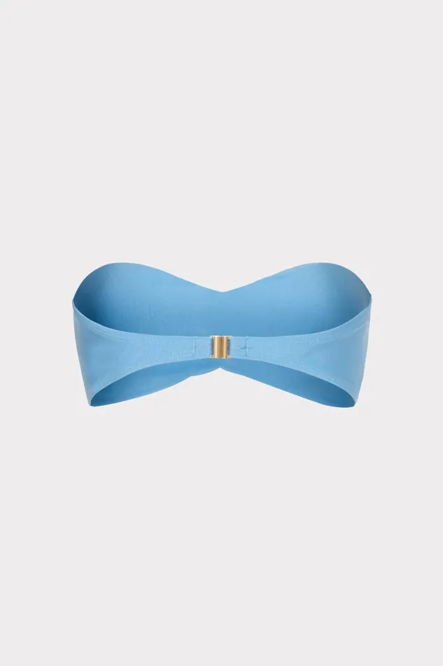Milly Gloss Twist Bandeau Top Mineral Blue Women Bikinis Milly Gloss Twist Bandeau Top Mineral Blue Women Bikinis