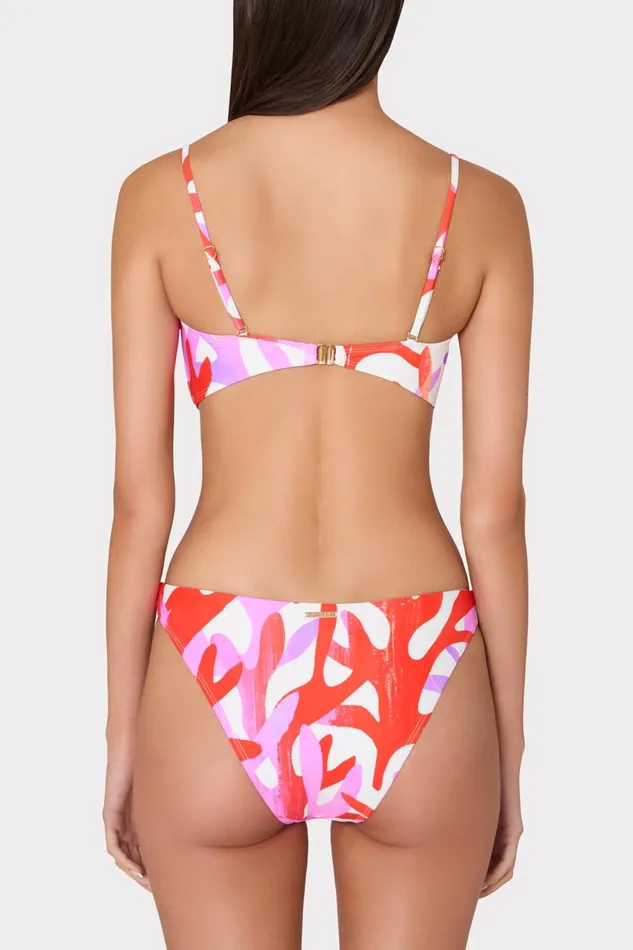 Milly Italian Under The Sea Bandeau Bikini Top Pink Multi Women Swim and Coverups
