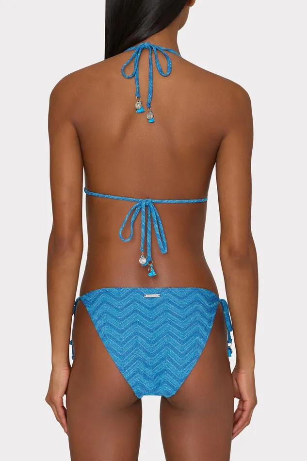 Milly Jacquard String Bikini Bottom Blue Multi Women Swim and Coverups Milly Jacquard String Bikini Bottom Blue Multi Women Swim and Coverups