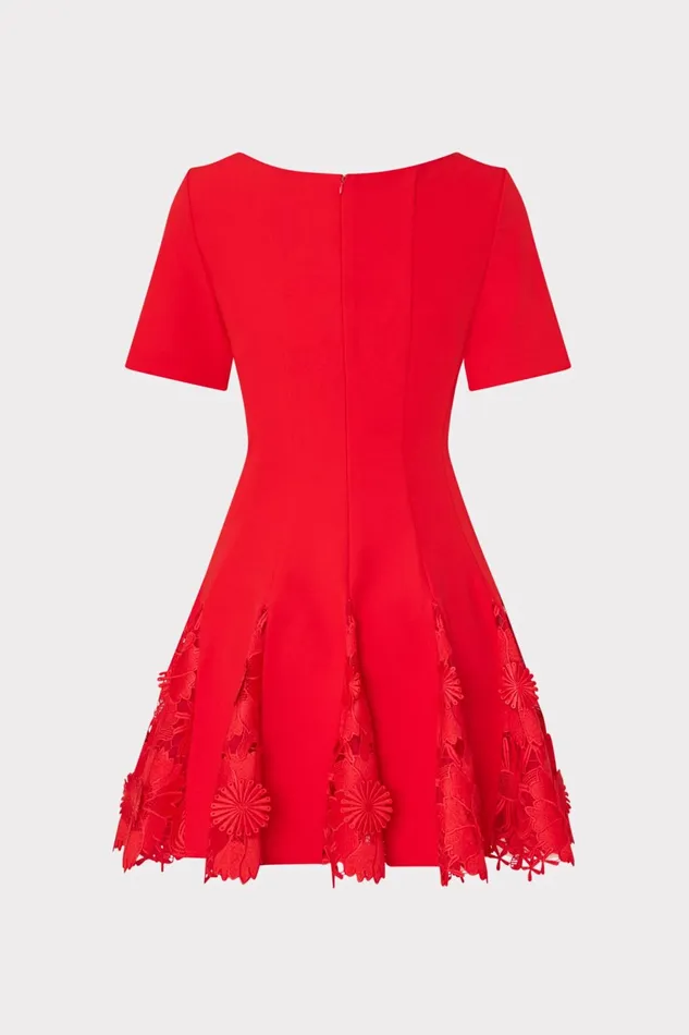 Milly Joy Lace Combo Mini Godet Dress Red Women Dresses Milly Joy Lace Combo Mini Godet Dress Red Women Dresses