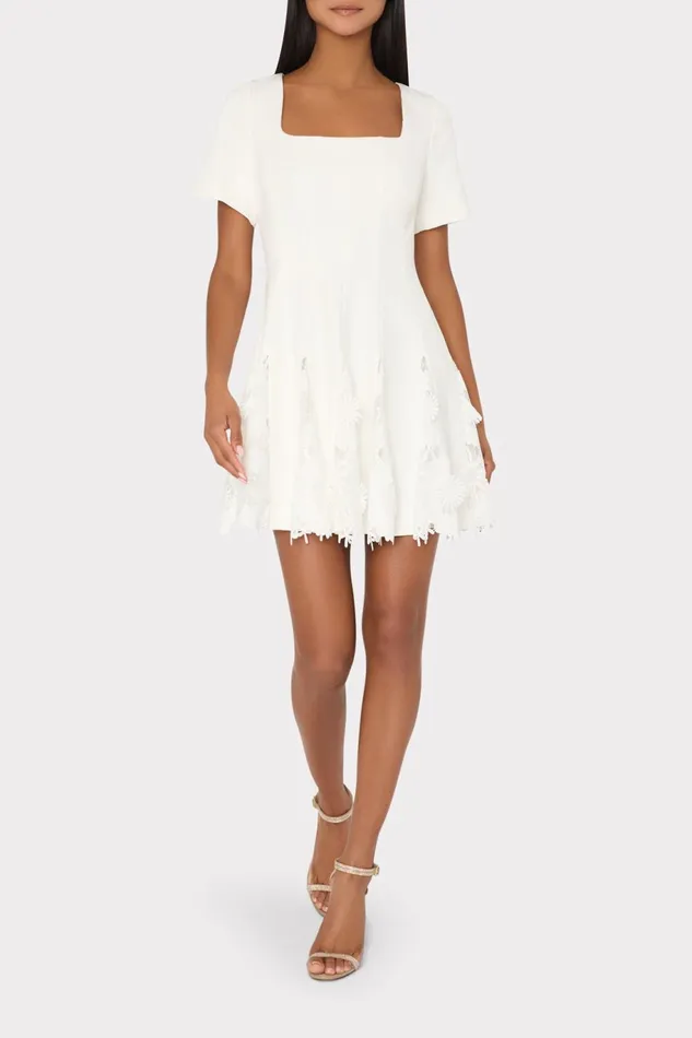 Milly Joy Lace Combo Mini Godet Dress White Women Dresses Milly Joy Lace Combo Mini Godet Dress White Women Dresses