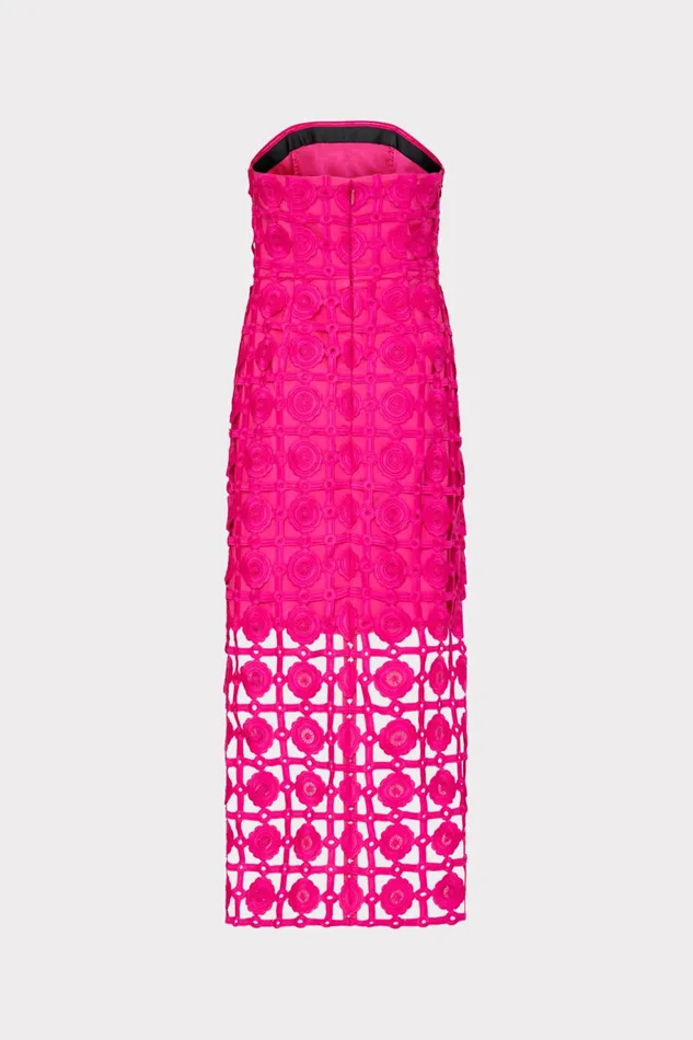 Milly Kait Tile Lace Dress Milly Pink Women Dresses