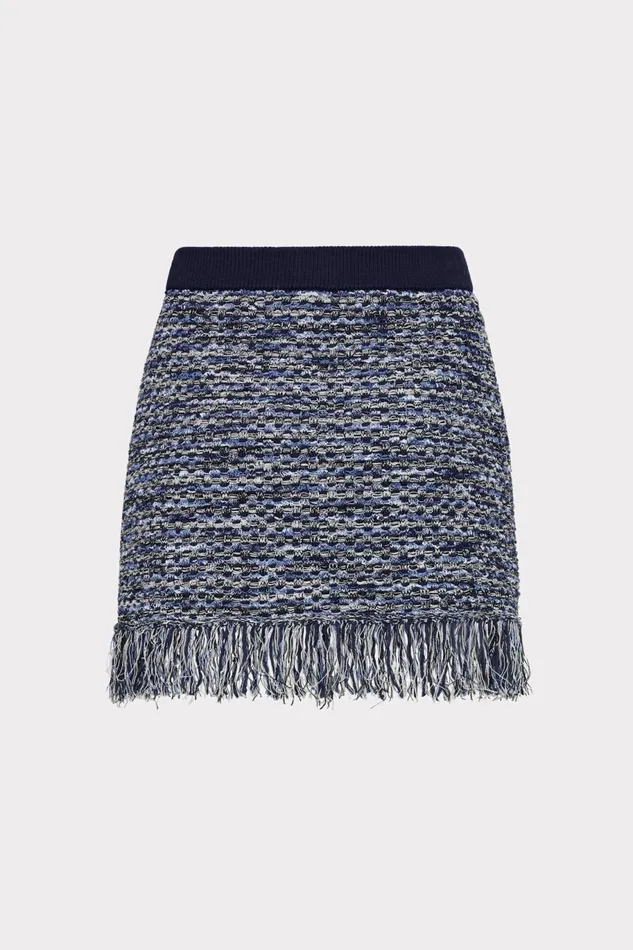 Milly Kali Textured Knit Mini Skirt Navy Multi Women Sweaters and Knits Milly Kali Textured Knit Mini Skirt Navy Multi Women Sweaters and Knits