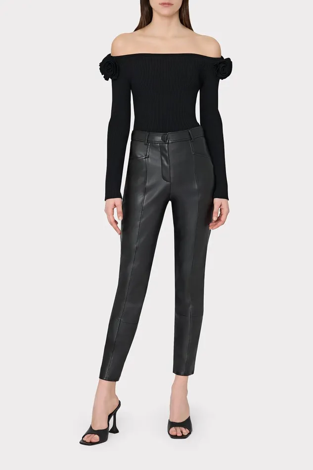 Milly Kayla Off The Shoulder Knit Top Black Women Tops