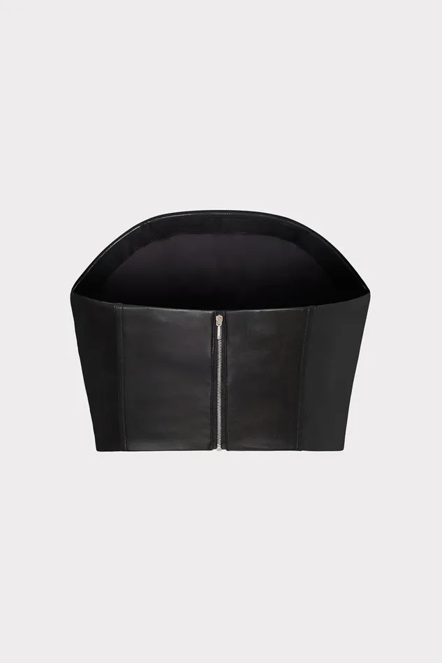 Milly Lois Eyelet Vegan Leather Top Black Women Matching Sets Milly Lois Eyelet Vegan Leather Top Black Women Matching Sets