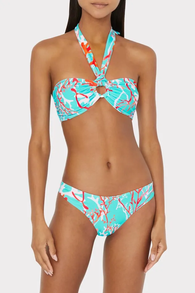 Milly Monique Bandeau Halter Top Aqua Multi Women Bikinis Milly Monique Bandeau Halter Top Aqua Multi Women Bikinis
