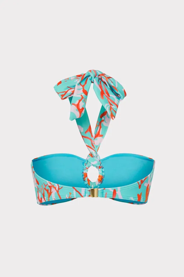 Milly Monique Bandeau Halter Top Aqua Multi Women Bikinis Milly Monique Bandeau Halter Top Aqua Multi Women Bikinis