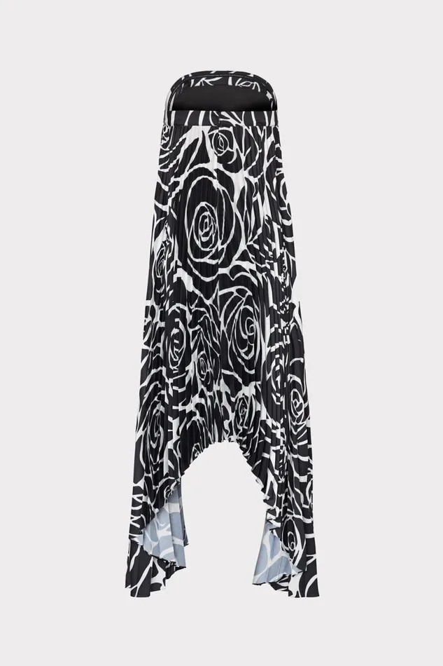 Milly Nava Black Rose Strapless Pleated Dress Black Rose Women Dresses Milly Nava Black Rose Strapless Pleated Dress Black Rose Women Dresses