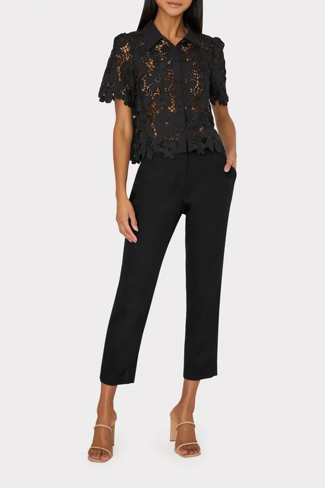 Milly Nicola Cady Pants Black Women Pants