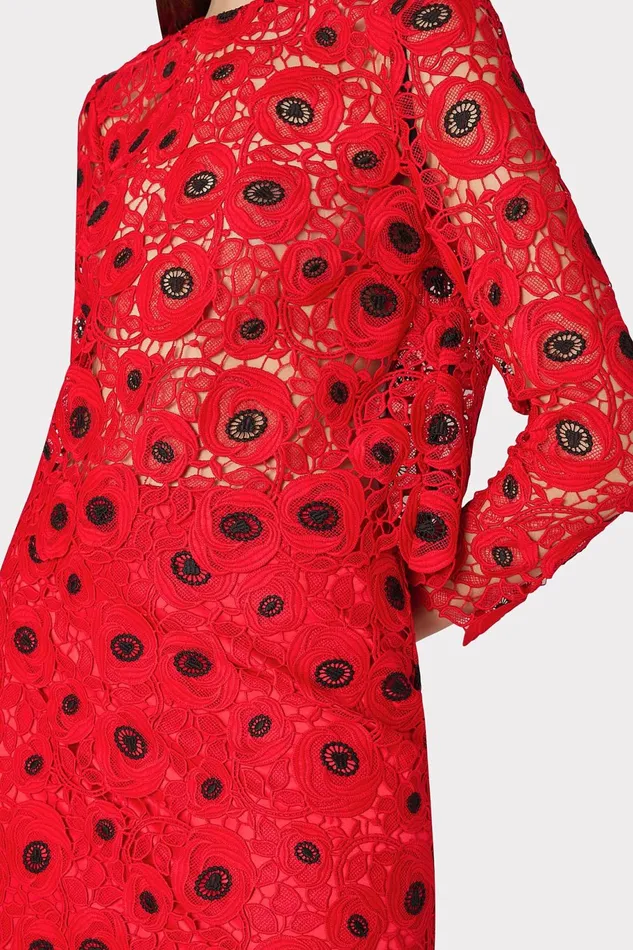 Milly Nori Embroidered Lace Top Redblack Women Tops