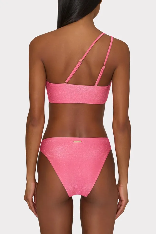 Milly One Shoulder ORing Bikini Top Shimmer Pink Women Bikinis Milly One Shoulder ORing Bikini Top Shimmer Pink Women Bikinis