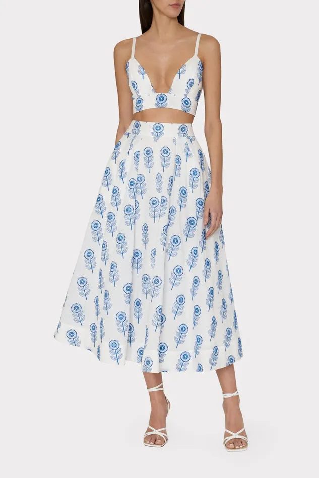 Milly Poppy Embroidery Top Whiteblue Women Tops
