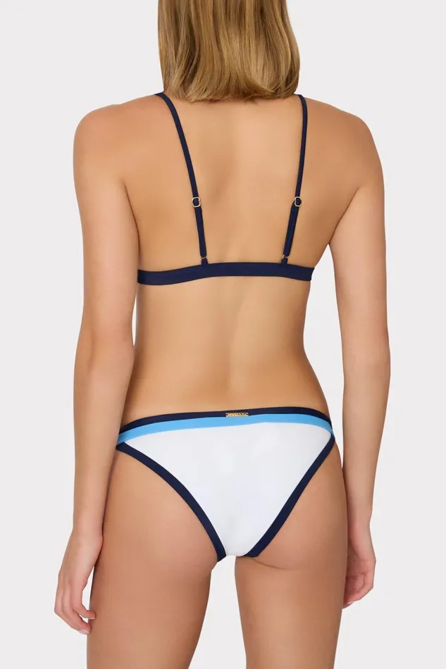 Milly Positano Color Block Bikini Bottom Navy Multi Women Swim and Coverups