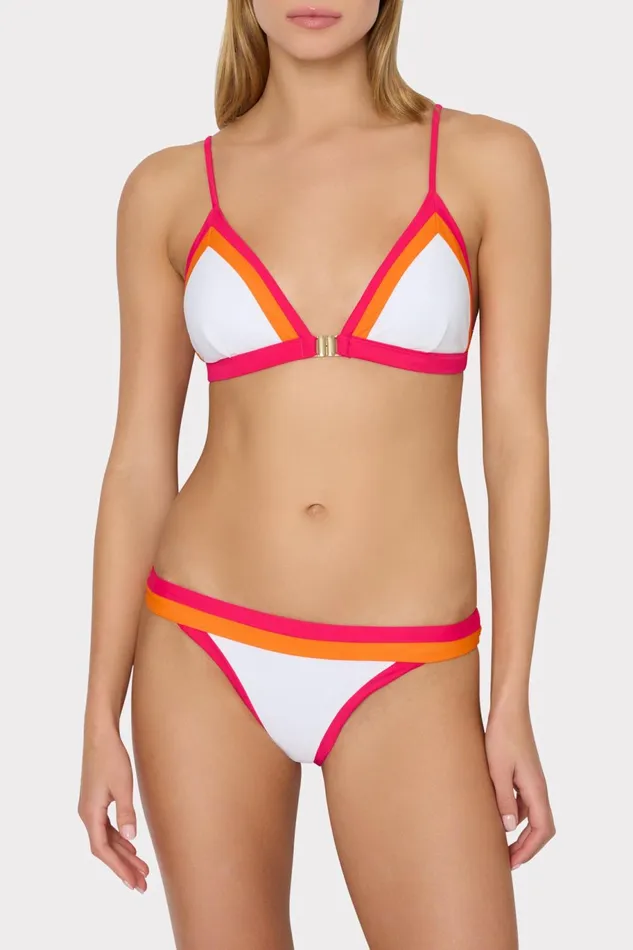 Milly Positano Color Block Bikini Bottom Pink Multi Women Bikinis