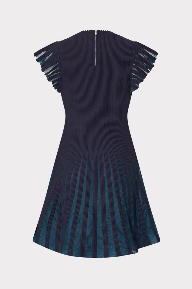 Milly Sheer Flutter Sleeve Knit Mini Dress Navy Women Sweaters and Knits Milly Sheer Flutter Sleeve Knit Mini Dress Navy Women Sweaters and Knits