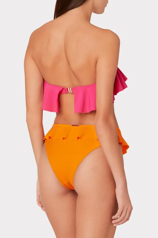Milly Solid Michelle Ruffle Bikini Bottom Orangina Women Swim and Coverups Milly Solid Michelle Ruffle Bikini Bottom Orangina Women Swim and Coverups