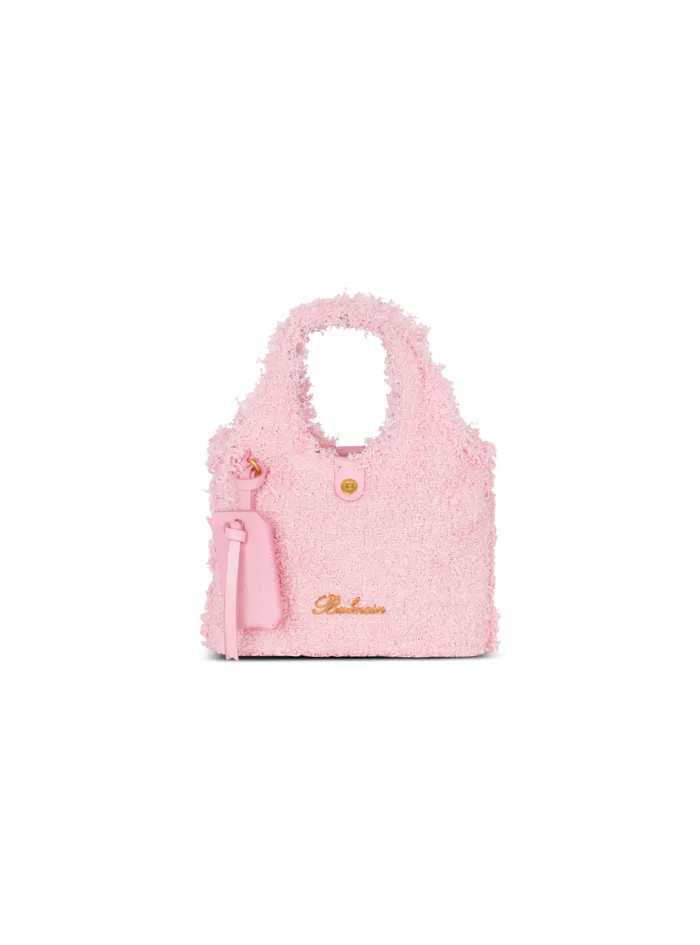 Mini BArmy Grocery Bag In Tweed Pink Women Balmain Grocery Bags