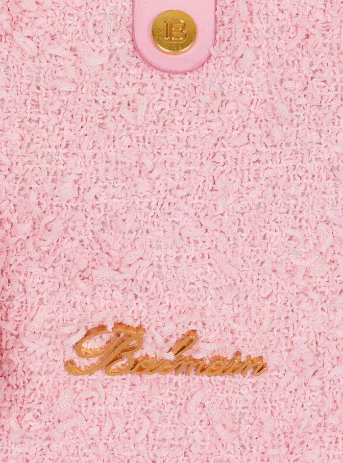 Mini BArmy Grocery Bag In Tweed Pink Women Balmain Grocery Bags