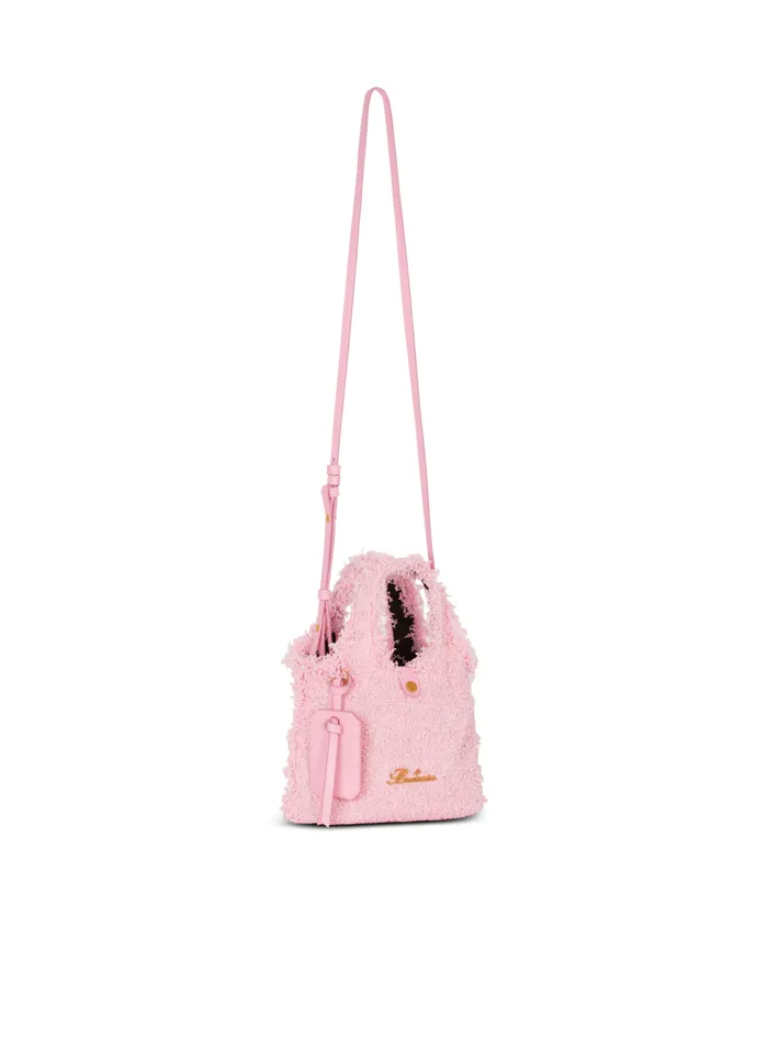 Mini BArmy Grocery Bag In Tweed Pink Women Balmain Grocery Bags