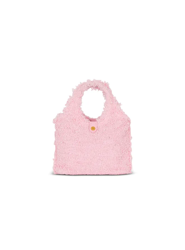 Mini BArmy Grocery Bag In Tweed Pink Women Balmain Grocery Bags