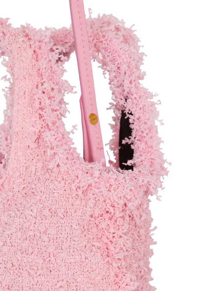 Mini BArmy Grocery Bag In Tweed Pink Women Balmain Grocery Bags