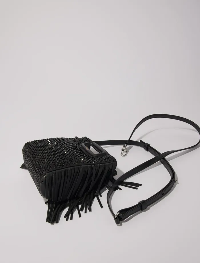 Mini Bags Women Maje M Mini Rhinestone Bag Black