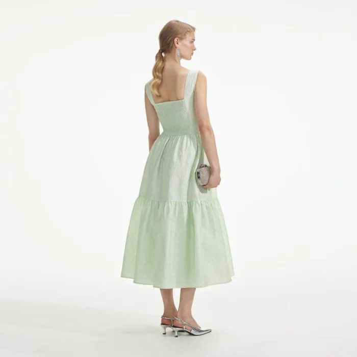 Mint Jacquard Midi Dress Women Self Portrait Dresses Mint Jacquard Midi Dress Women Self Portrait Dresses