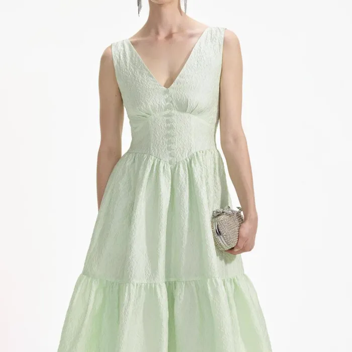 Mint Jacquard Midi Dress Women Self Portrait Dresses Mint Jacquard Midi Dress Women Self Portrait Dresses
