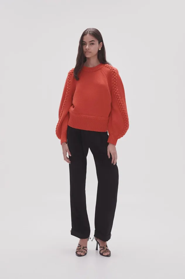 Mira Knit Jumper Scarlet Red Women Aje Knitwear 038 Jumpers