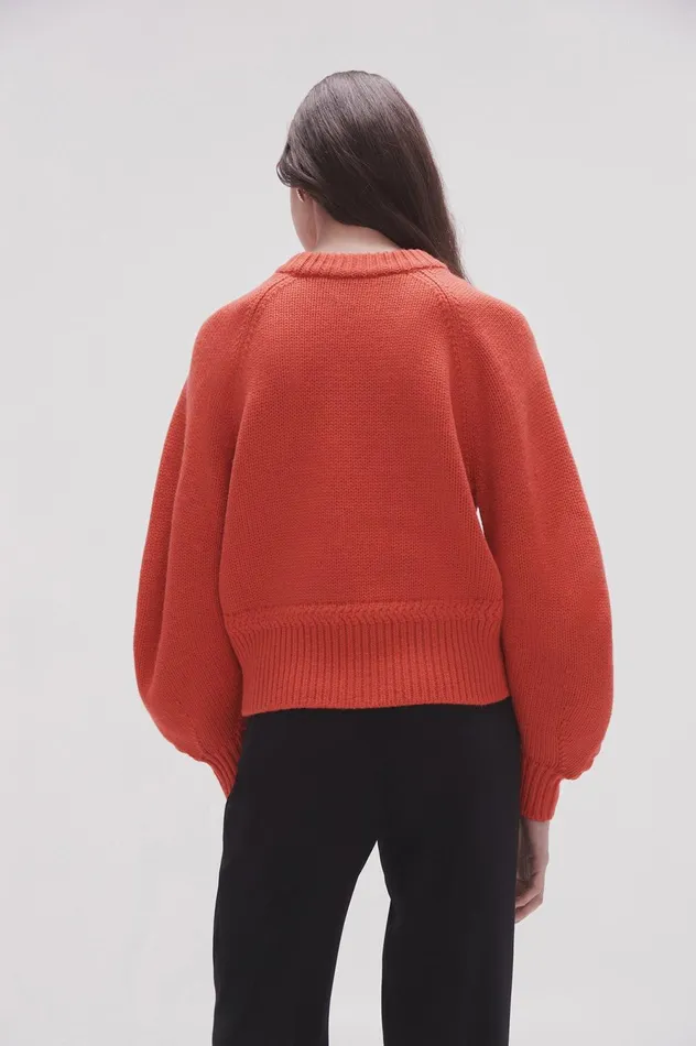 Mira Knit Jumper Scarlet Red Women Aje Knitwear 038 Jumpers