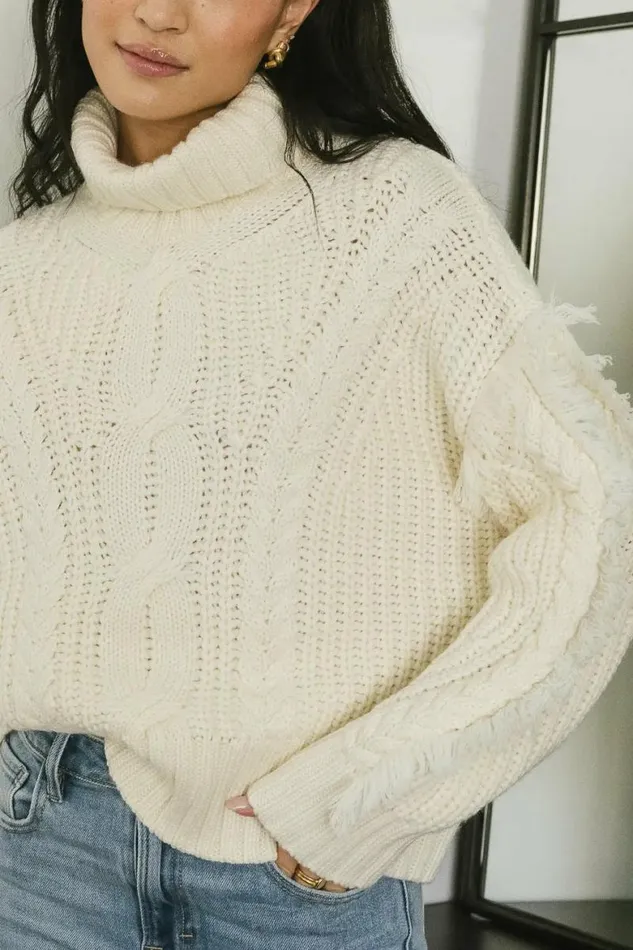 Mira Turtleneck Sweater Ivory Women Bohme Tops