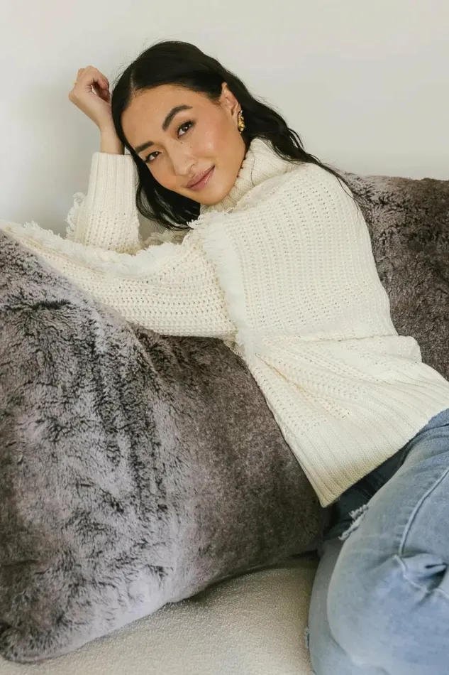 Mira Turtleneck Sweater Ivory Women Bohme Tops