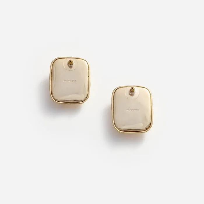 Mottled Gold Black Earrings Women Self Portrait Jewellery