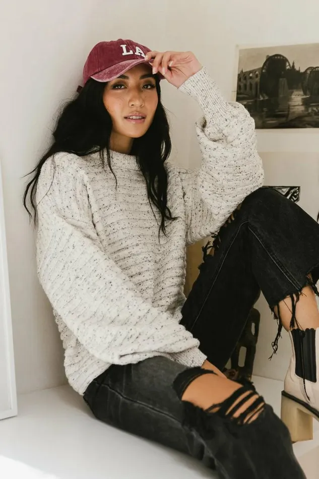 Mya Ribbed Sweater Ivory Women Bohme Tops