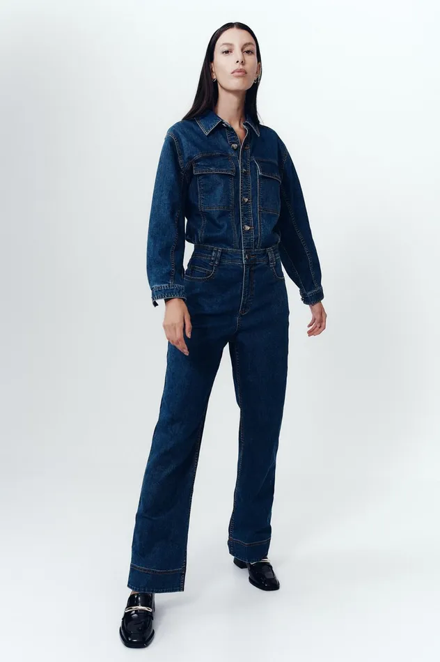 Neo Denim Jumpsuit Washed Indigo Women Aje Jumpsuits 038 Playsuits