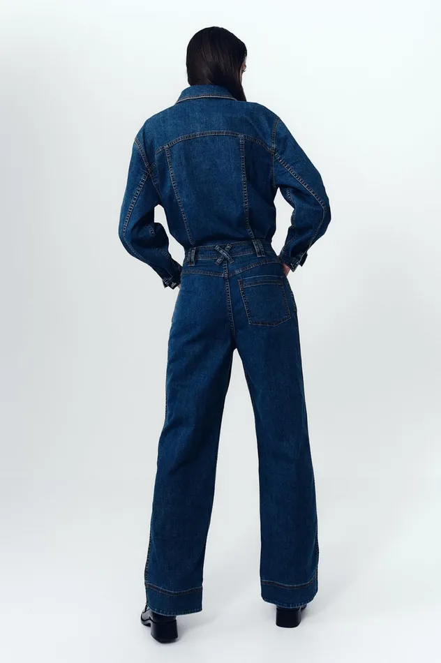 Neo Denim Jumpsuit Washed Indigo Women Aje Jumpsuits 038 Playsuits