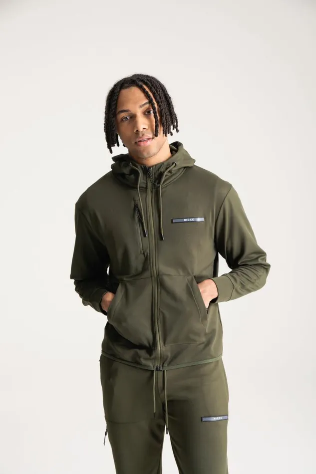 NICCE Hoodies and Sweatshirts Mens NICCE Calix Tech ZipThru Hoodie Juniper Green