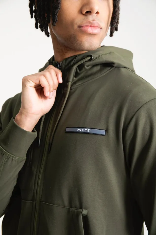 NICCE Hoodies and Sweatshirts Mens NICCE Calix Tech ZipThru Hoodie Juniper Green