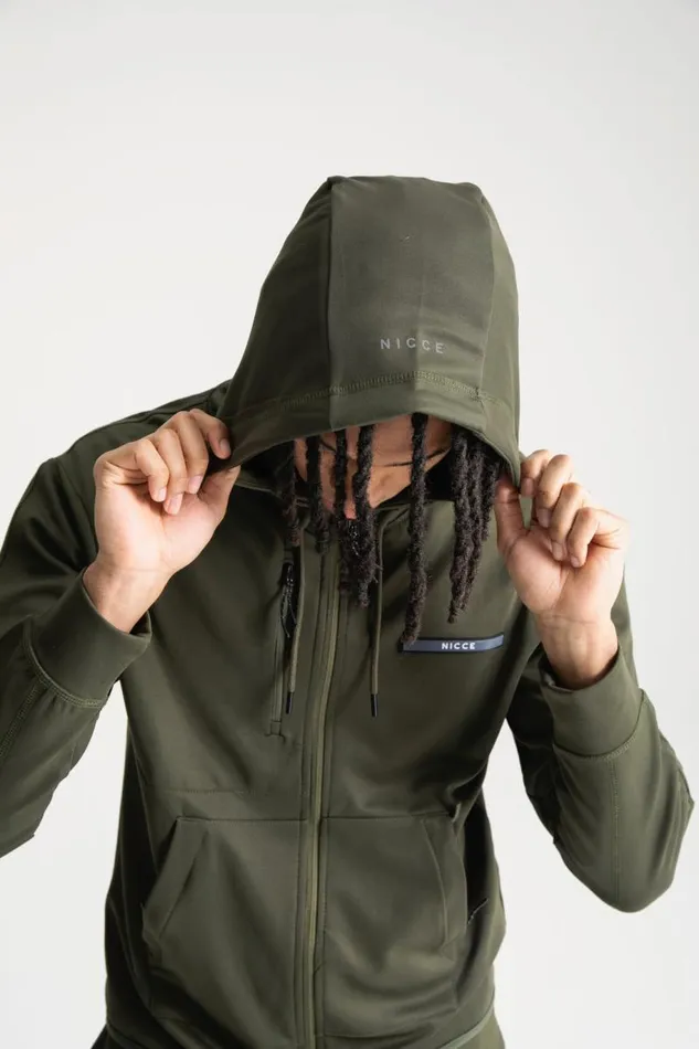 NICCE Hoodies and Sweatshirts Mens NICCE Calix Tech ZipThru Hoodie Juniper Green