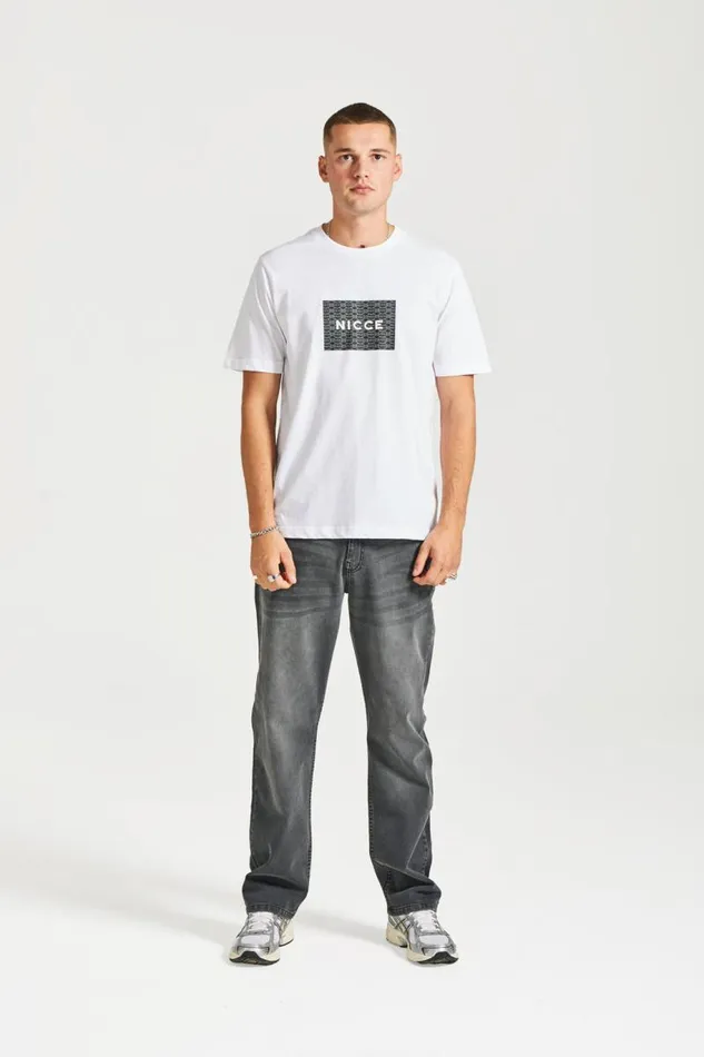 NICCE TShirts Mens NICCE Repeater Box Print TShirt White