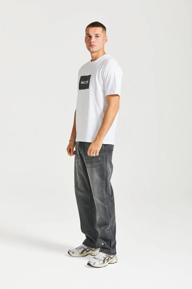 NICCE TShirts Mens NICCE Repeater Box Print TShirt White