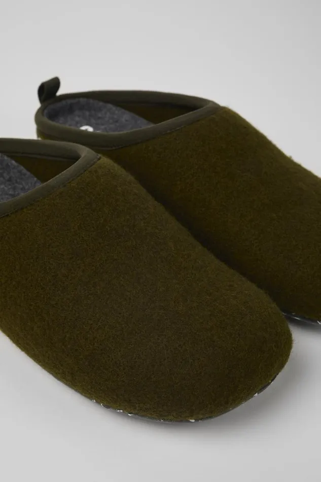 Non Leather Shoes Men Camper Green Slippers