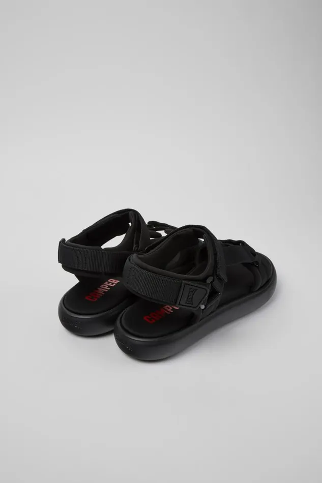 Non Leather Shoes Men Camper Pelotas Flota Black Textile Sandal Non Leather Shoes Men Camper Pelotas Flota Black Textile Sandal