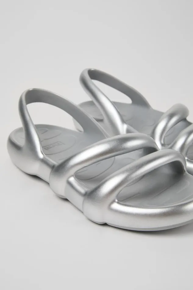 Non Leather Shoes Women Camper Kobarah Flat Silver XL EXTRALIGHT Sandals