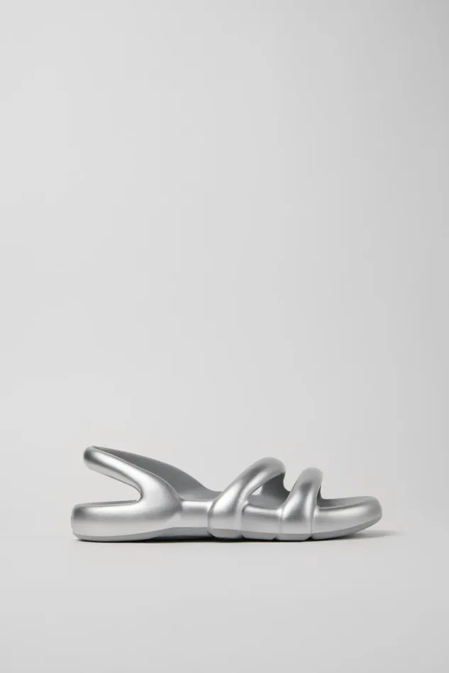 Non Leather Shoes Women Camper Kobarah Flat Silver XL EXTRALIGHT Sandals