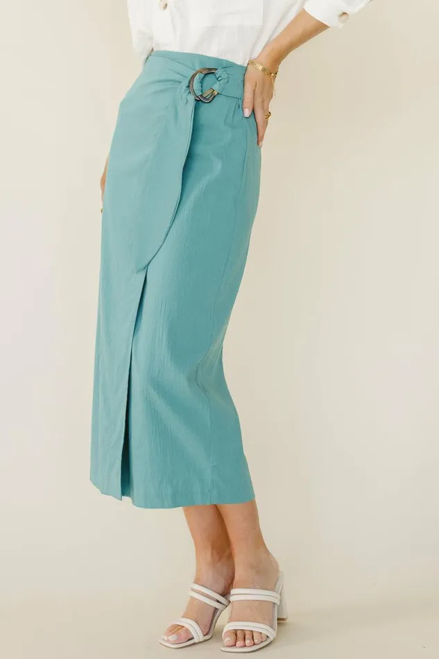 Nori Wrap Skirt In Teal 8211 FINAL SALE Teal Women Bohme Skirts