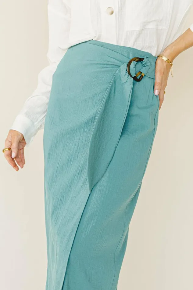 Nori Wrap Skirt In Teal 8211 FINAL SALE Teal Women Bohme Skirts
