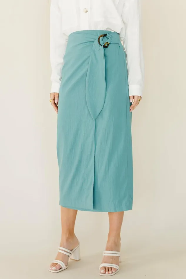 Nori Wrap Skirt In Teal 8211 FINAL SALE Teal Women Bohme Skirts