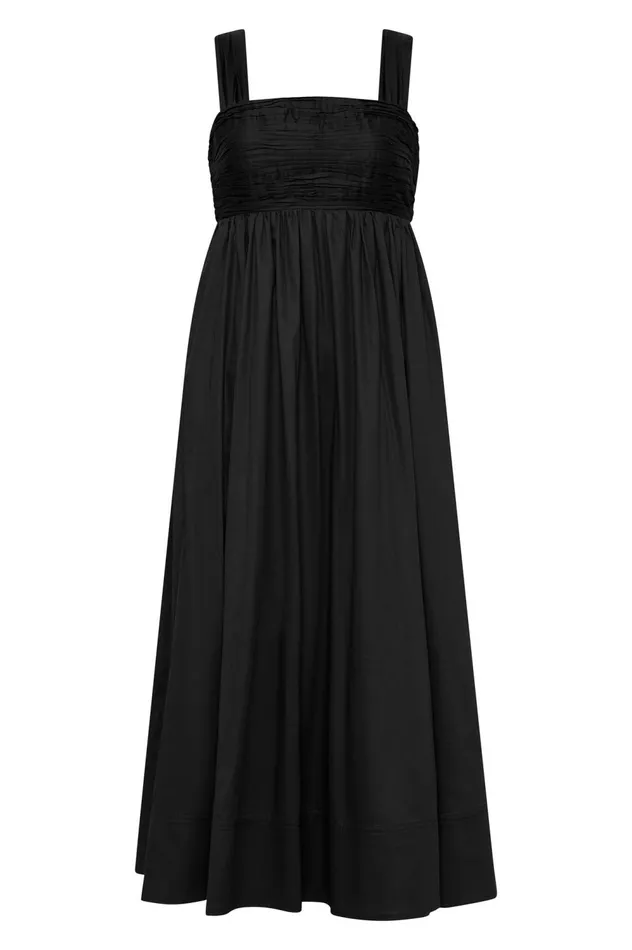 Nova Tie Back Midi Dress Black Women Aje Bridesmaid Dresses